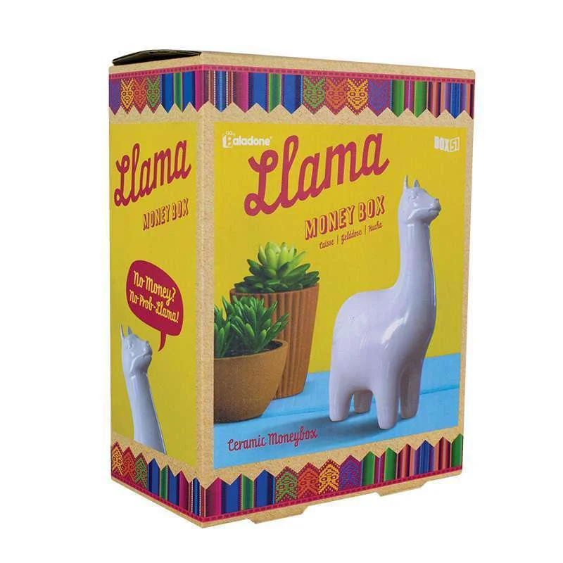 Sustainable Solid Wood Educational Toys with a Language - Learning Activity BookLlama Money Box