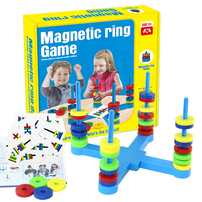 Hand - Sanded Wooden Educational Toys for Safe Exploration by PreschoolersMagnetic Match Ring Game - Brain teaser IQ Game Hand - Sanded Wooden Educational Toys for Safe Exploration by PreschoolersMagnetic Match Ring Game - Brain teaser IQ Game