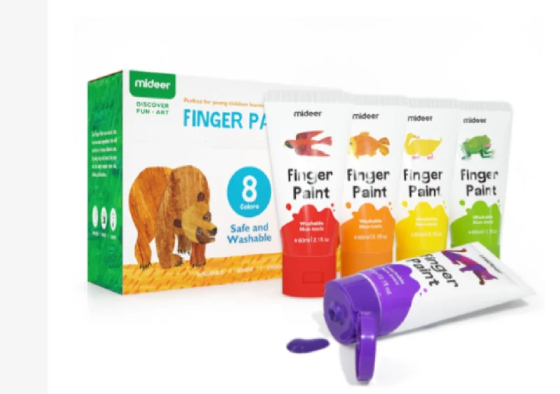 Sustainable Solid Wood Educational Toys with a Language - Learning Activity BookMiDEER - 8 Colours X Eric Carle Washable Finger Paint- child friendly Sustainable Solid Wood Educational Toys with a Language - Learning Activity BookMiDEER - 8 Colours X Eric Carle Washable Finger Paint- child friendly