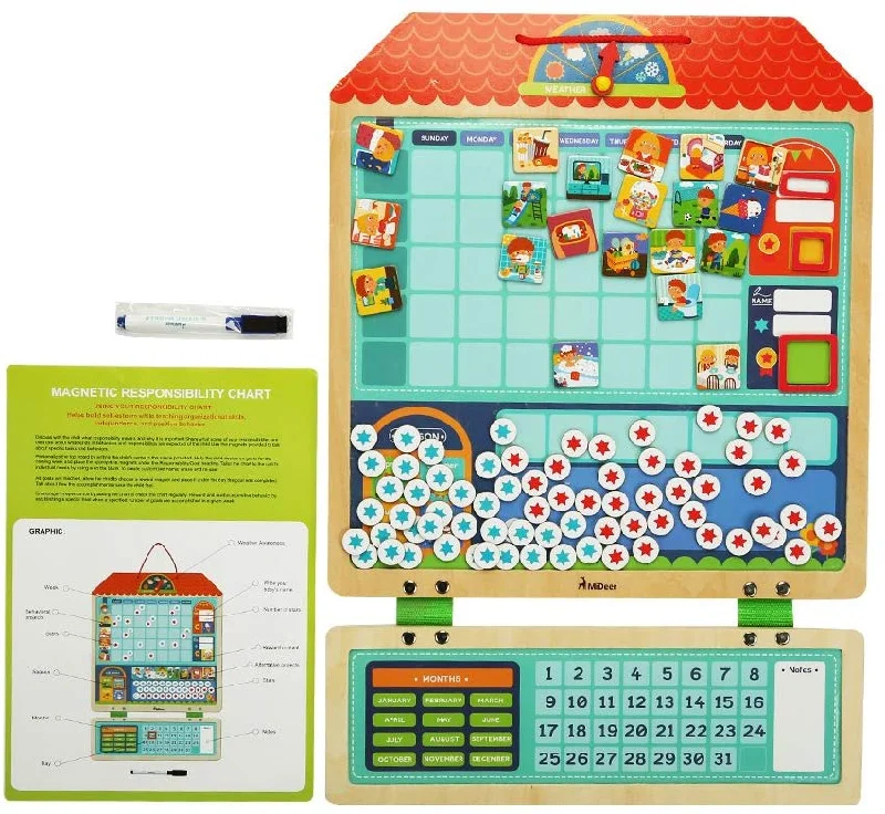 Hand - Made Wooden Educational Toys with a Space - Exploration SimulationMideer Educational Magnetic Responsibility Chart Hand - Made Wooden Educational Toys with a Space - Exploration SimulationMideer Educational Magnetic Responsibility Chart