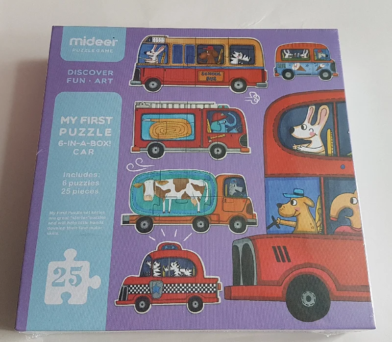 Solid Wood Educational Toys with a Coding and Logic - Building GameMiDeer puzzle Games - My First Puzzle 6-IN-A-Box! Car Solid Wood Educational Toys with a Coding and Logic - Building GameMiDeer puzzle Games - My First Puzzle 6-IN-A-Box! Car