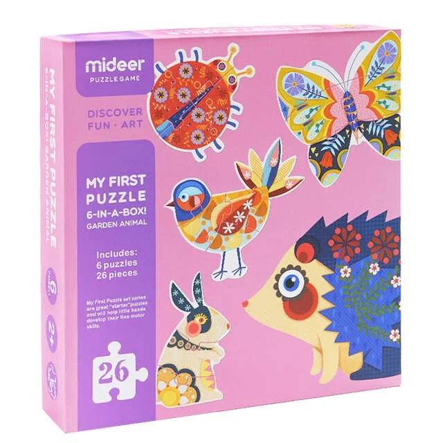 Natural Wood Educational Toys with a Construction and Engineering Play SetMiDeer puzzle Games - My First Puzzle 6-IN-A-Box! Garden Animals Natural Wood Educational Toys with a Construction and Engineering Play SetMiDeer puzzle Games - My First Puzzle 6-IN-A-Box! Garden Animals