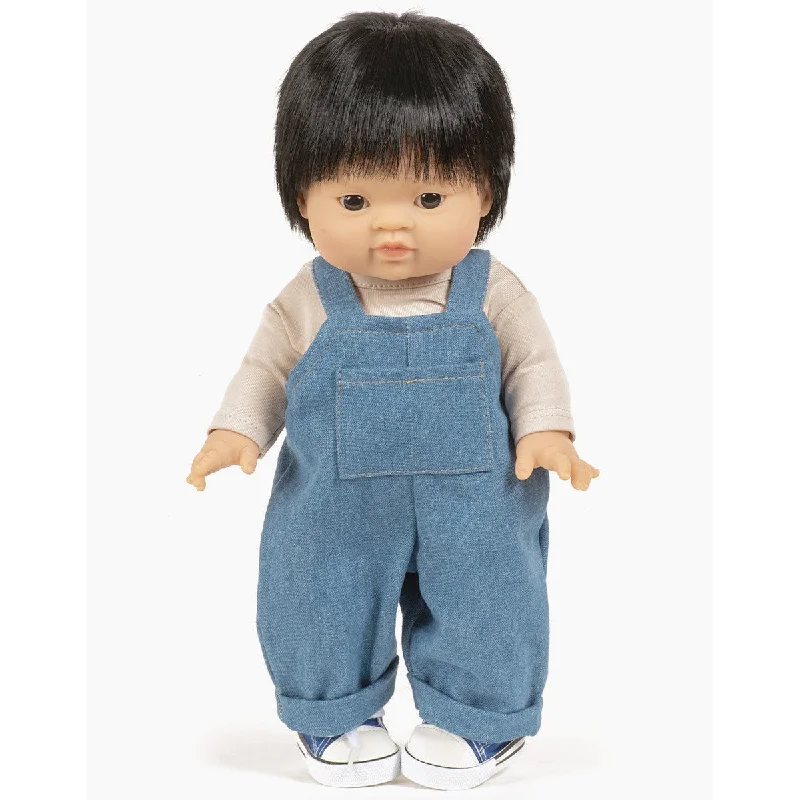 Dolls with a Temperature - Sensing Feature and Seasonal AccessoriesMinikane gordis Antoine overalls set in light blue denim and linen jersey t-shirt