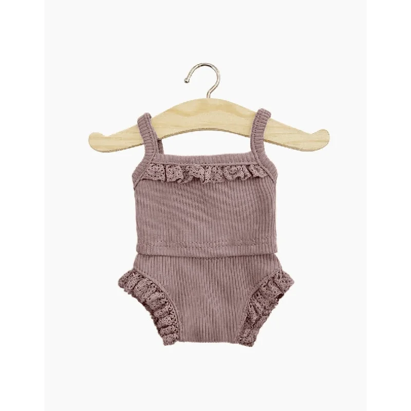 Dolls with a Weighted Body for a Soothing Effect and Comfort - Oriented AccessoriesMinikane gordis ribbed knit underwear and shirt in dark orchid