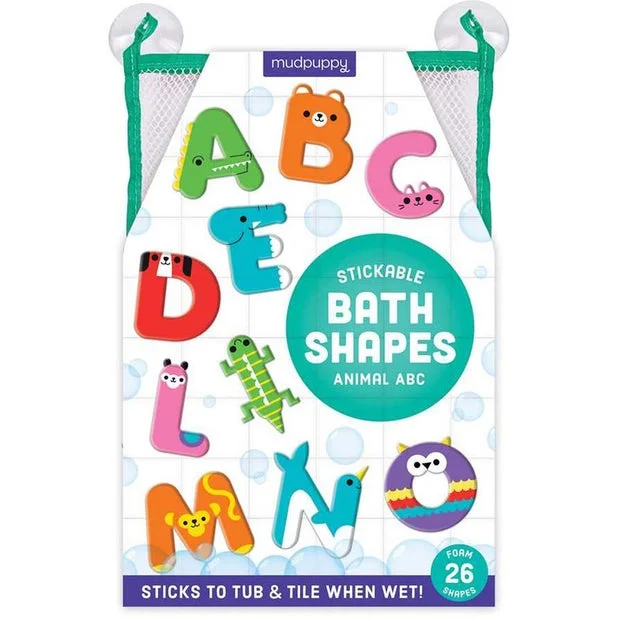 Eco - Conscious Solid Wood Educational Toys with a Social - Skills Development GameMudpuppy Stickable Bath Shapes Animal Abc