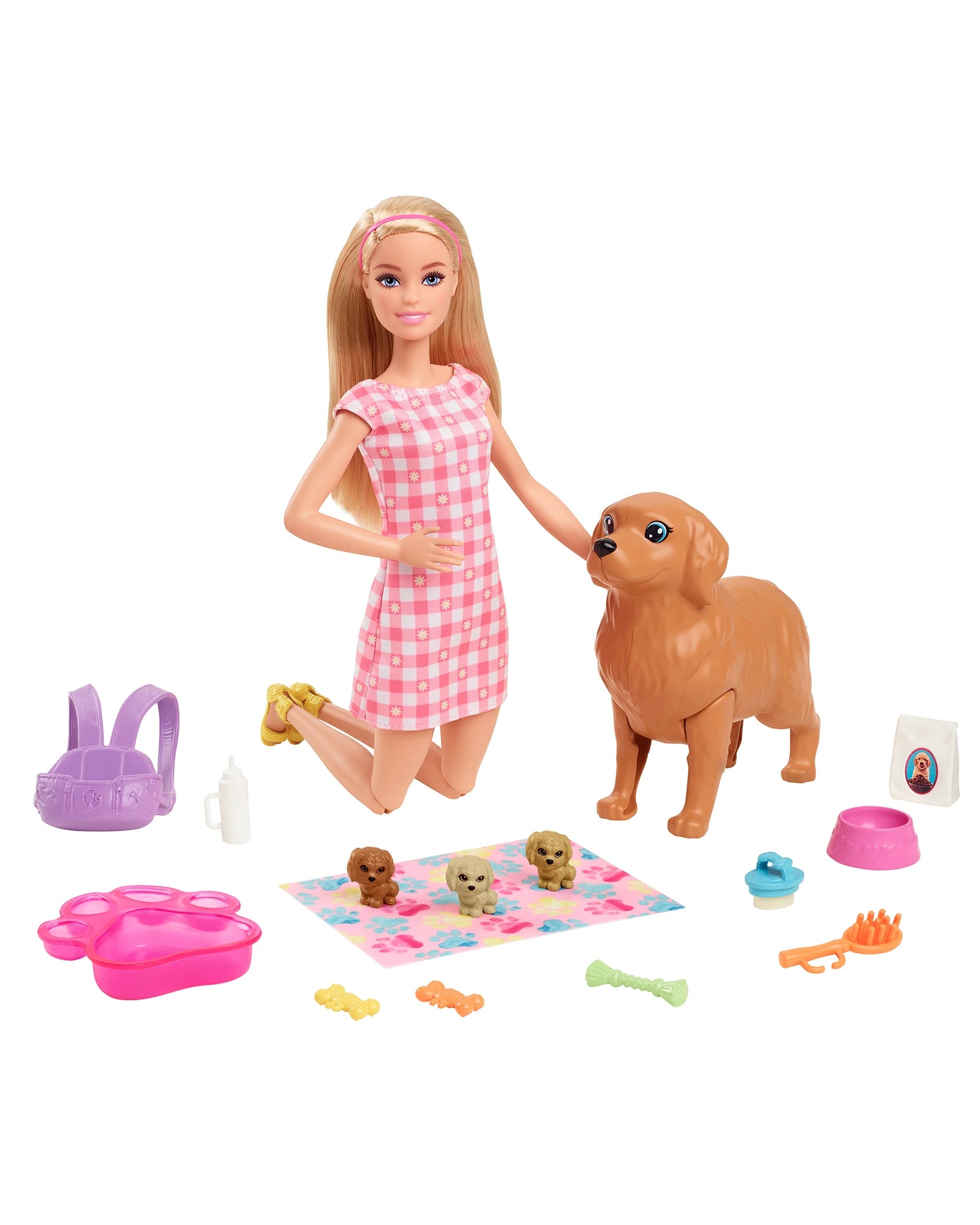 Plus - Sized Soft - Body Cloth Dolls for Toddlers with a Set of Colorful Clothing AccessoriesBarbie Newborn Pups