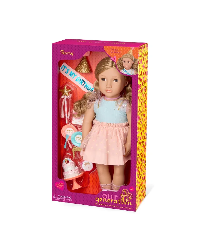 Dolls with a Braille - Embossed Nameplate and Sensory - Friendly AccessoriesOur Generation Activity Birthday Party Doll with Acc, Romy Dolls with a Braille - Embossed Nameplate and Sensory - Friendly AccessoriesOur Generation Activity Birthday Party Doll with Acc, Romy
