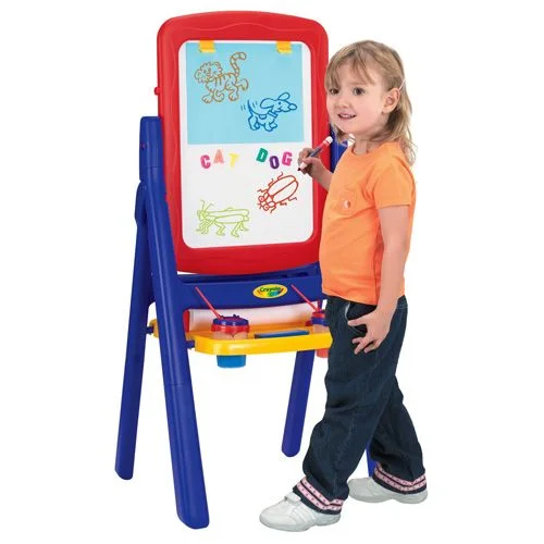 Sustainable Wooden Educational Toys with Counting and Number Recognition ElementsQWIKFLIP 2-SIDED EASEL Blue