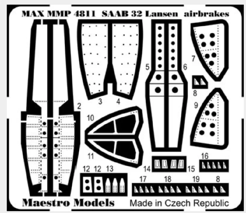 Hand - Sanded Solid Wood Fantasy Creature Models Toys for Imaginative PlaySAAB A32/J32/S32 Lansen Airbrake Set