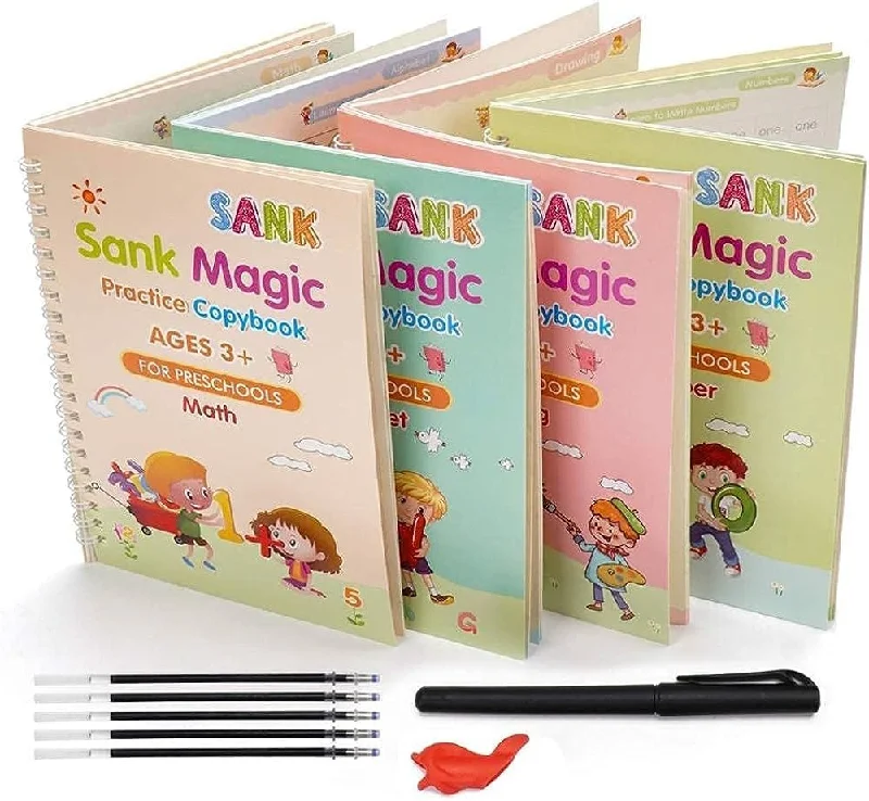 High - Quality Solid Wood Educational Toys for Developing Fine Motor Skills in KidsSank Magic Practice Copybook(4 BOOKS+10 INK REFILL) High - Quality Solid Wood Educational Toys for Developing Fine Motor Skills in KidsSank Magic Practice Copybook(4 BOOKS+10 INK REFILL)