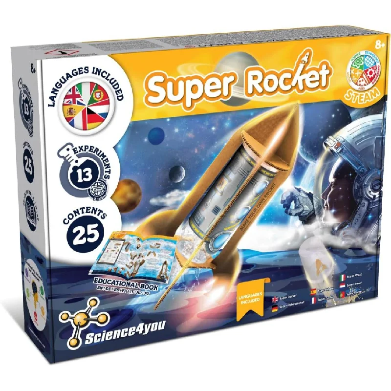 Sustainable Solid Wood Educational Toys with a Language - Learning Activity BookScience4You Super Rocket Launcher Children's STEM Activity Educational Science Kit Sustainable Solid Wood Educational Toys with a Language - Learning Activity BookScience4You Super Rocket Launcher Children's STEM Activity Educational Science Kit