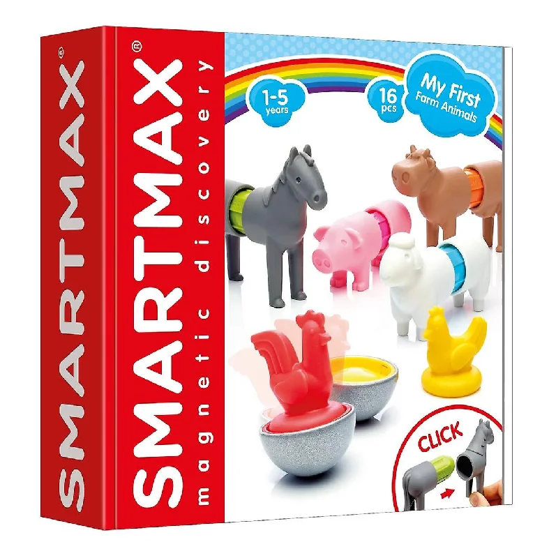 Sustainable Wooden Educational Toys with a Storytelling and Role - Playing SetSmartMax Magnets Farm animals