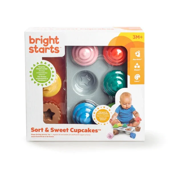 High - Quality Solid Wood Educational Toys for Developing Fine Motor Skills in KidsSort and Sweet Cupcakes Bright starts