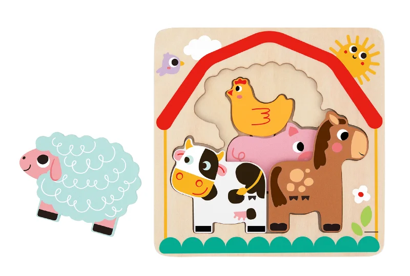 High - Grade Solid Wood Educational Toys for Improving Hand - Eye CoordinationTooky Toy Multi Layered 3D Puzzle 7 Pcs - Farm High - Grade Solid Wood Educational Toys for Improving Hand - Eye CoordinationTooky Toy Multi Layered 3D Puzzle 7 Pcs - Farm