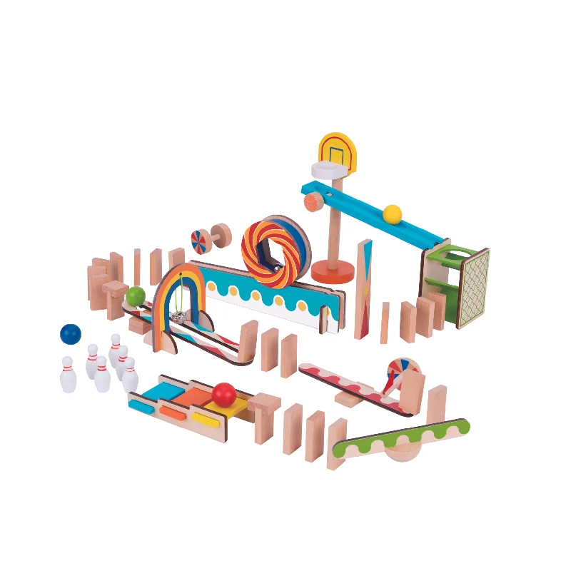 Eco - Conscious Solid Wood Educational Toys with a Social - Skills Development GameTooky Toy Various Domino Run - 57 Pcs Eco - Conscious Solid Wood Educational Toys with a Social - Skills Development GameTooky Toy Various Domino Run - 57 Pcs