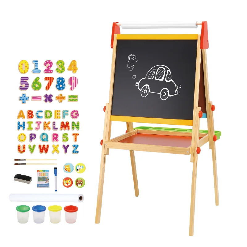 Eco - Conscious Solid Wood Educational Toys with a Social - Skills Development GameTooky Toy Wooden Standing Art Easel (Includes Free Accessories) Eco - Conscious Solid Wood Educational Toys with a Social - Skills Development GameTooky Toy Wooden Standing Art Easel (Includes Free Accessories)