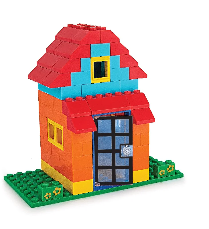 Solid Wood Educational Toys with a Math - Problem - Solving ChallengeTown House Building Block Set No 1