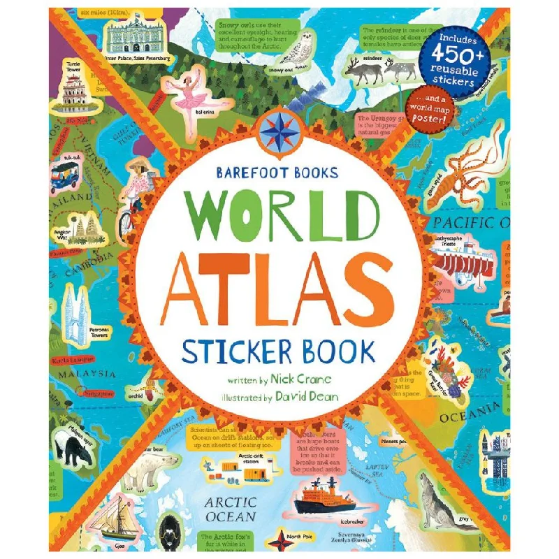 Hand - Painted Wooden Educational Toys in a Historical and Cultural ThemeWorld Atlas Sticker Book Hand - Painted Wooden Educational Toys in a Historical and Cultural ThemeWorld Atlas Sticker Book
