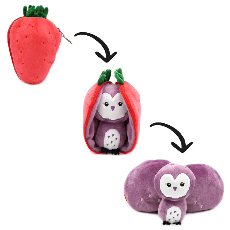 Plush Farm Animal Sets with a Cow, Pig, and Sheep for Nursery DecorViolet the Owl/Strawberry - Flipetz