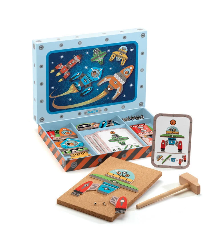 Interlocking Wooden Puzzles with Geometric Shapes for Developing Fine Motor Skills in PreschoolersDjeco Space Tap Tap Game Interlocking Wooden Puzzles with Geometric Shapes for Developing Fine Motor Skills in PreschoolersDjeco Space Tap Tap Game