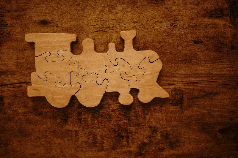 Antique - Style Wooden Puzzles of Classic Cars for Vintage EnthusiastsDouble-Sided Train Puzzle Antique - Style Wooden Puzzles of Classic Cars for Vintage EnthusiastsDouble-Sided Train Puzzle