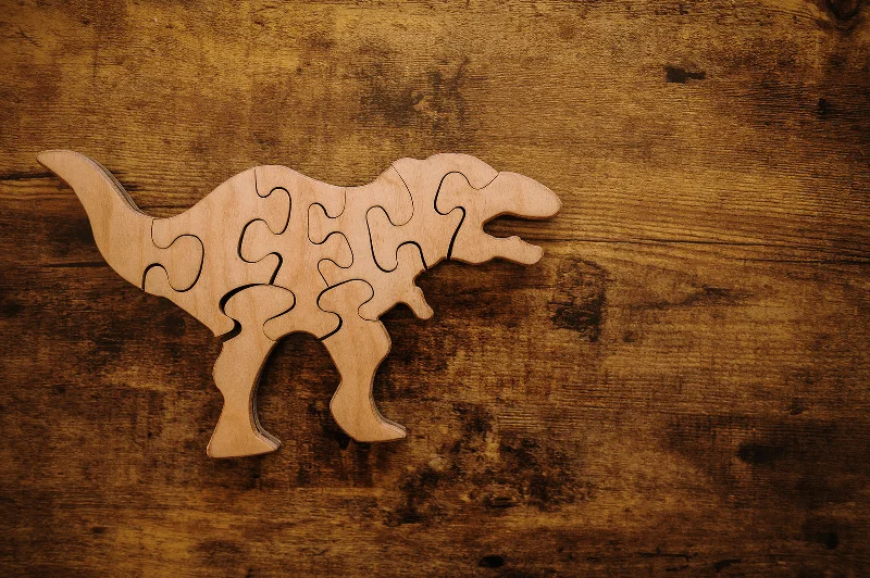 Eco - Friendly Sustainable Wooden Puzzles in Animal Shapes for Environment - Conscious ParentsDouble-Sided Tyrannosaurus Rex Puzzle