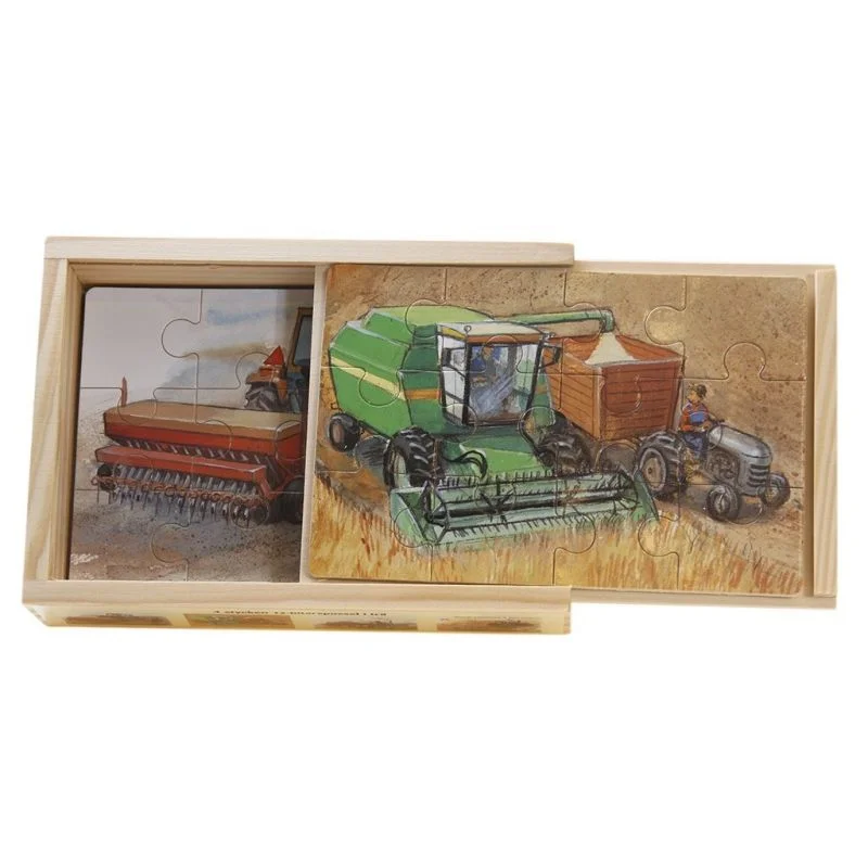Antique - Style Wooden Puzzles of Classic Cars for Vintage EnthusiastsFarm Machines Wooden Box Puzzle by Hjelms Antique - Style Wooden Puzzles of Classic Cars for Vintage EnthusiastsFarm Machines Wooden Box Puzzle by Hjelms