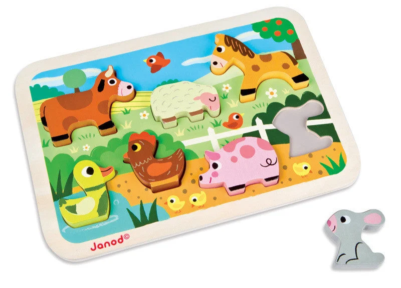 Farm Chunky Wooden Puzzle Toddlers