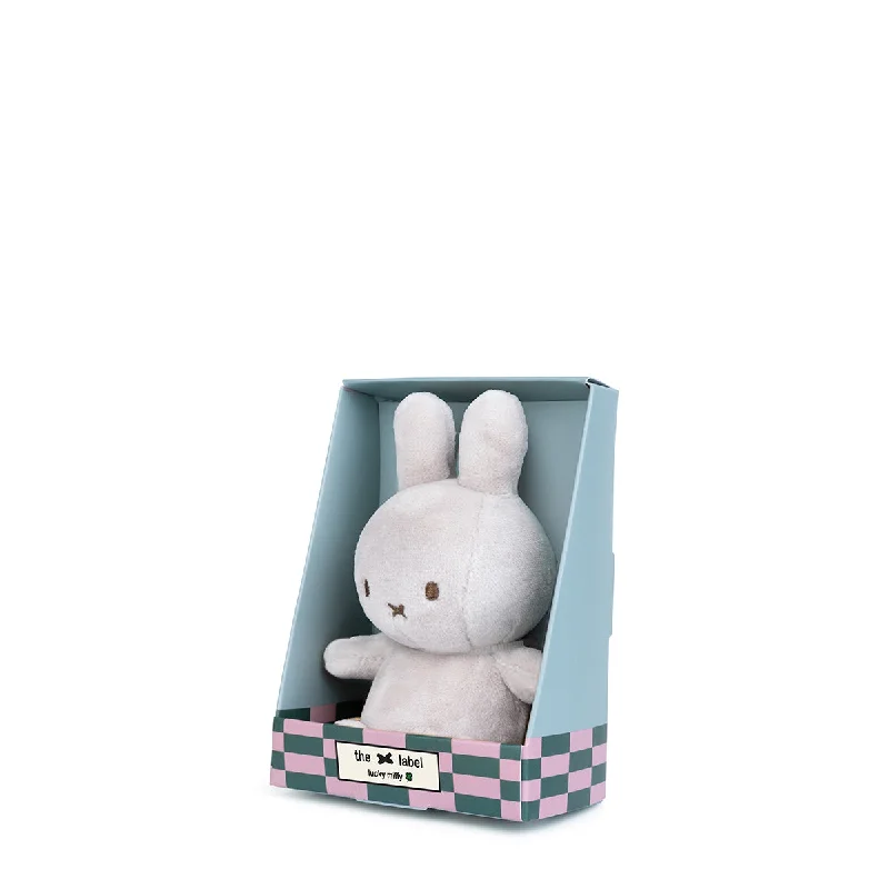 Plush Farm Animal Sets with a Cow, Pig, and Sheep for Nursery DecorMiffy Lucky Miffy Grey in Giftbox - 10cm