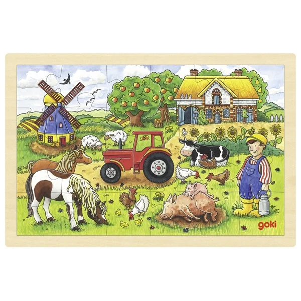 Eco - Friendly Sustainable Wooden Puzzles in Animal Shapes for Environment - Conscious ParentsPuzzle - Mr. Millers farm