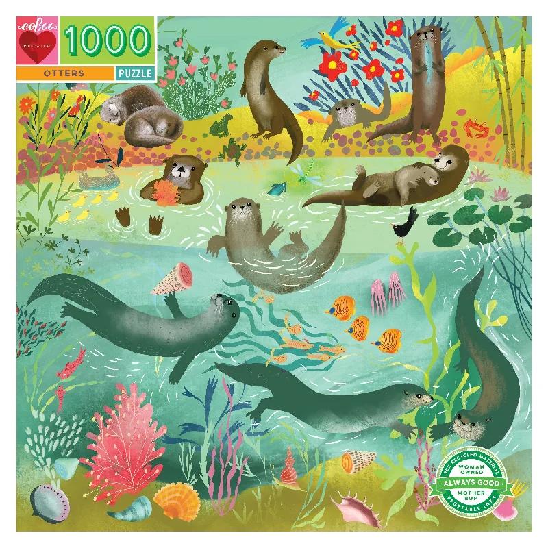 Puzzle - Challenge - Card - Attached Wooden Puzzles with a Sports Theme for Competitive PlayersOtters 1000 Piece Puzzle by Eeboo