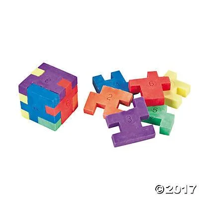 Puzzle - Swapable Wooden Puzzles with a Circus Theme for Community ExchangesPuzzle Erasers | 12ct