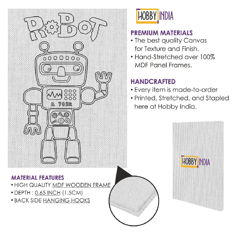 Wooden Robots with Interactive Sensors for Toddlers' Sensory DevelopmentRobot DIY Canvas Base for Painting Wooden Robots with Interactive Sensors for Toddlers' Sensory DevelopmentRobot DIY Canvas Base for Painting