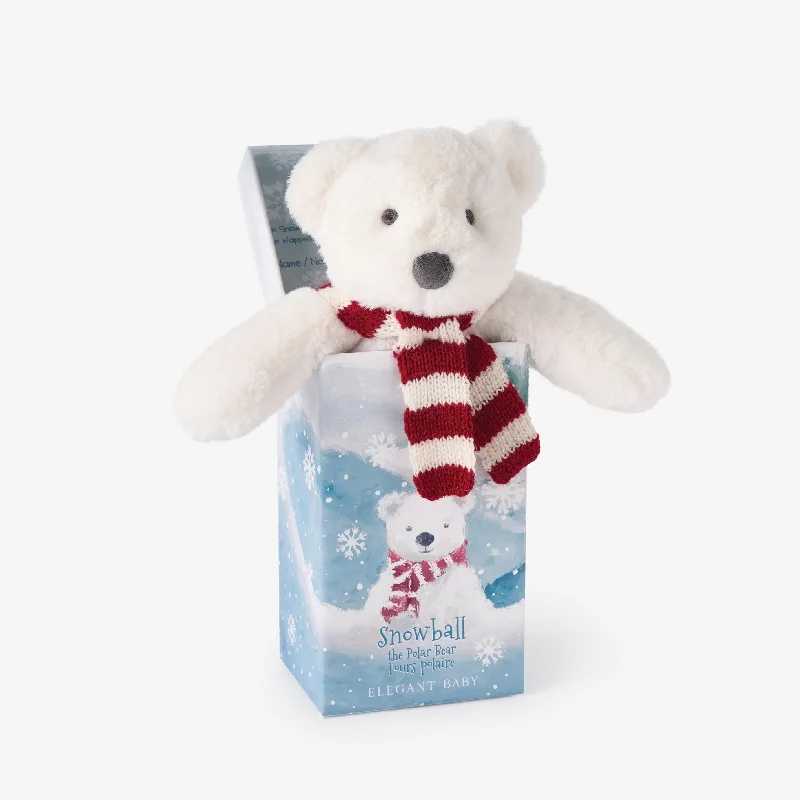 Sound - Activated Plush Dogs that Bark for Interactive Play‘Snowball' Polar Bear Snuggler Plush Security Blanket W/ Gift Box