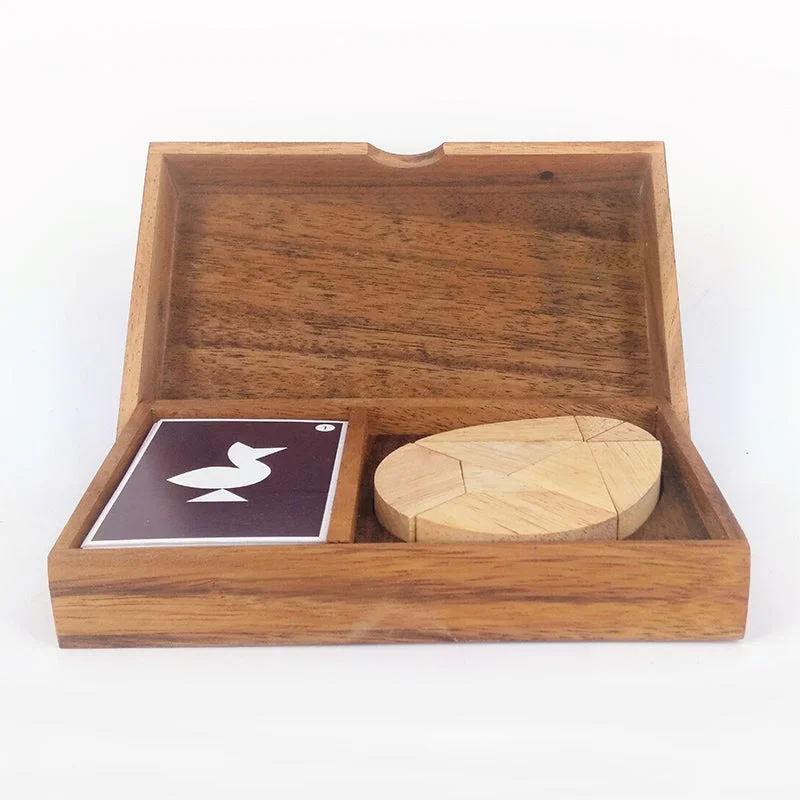Wooden Tangrams 2 player Game - Magic Egg and Bird Picture Cards