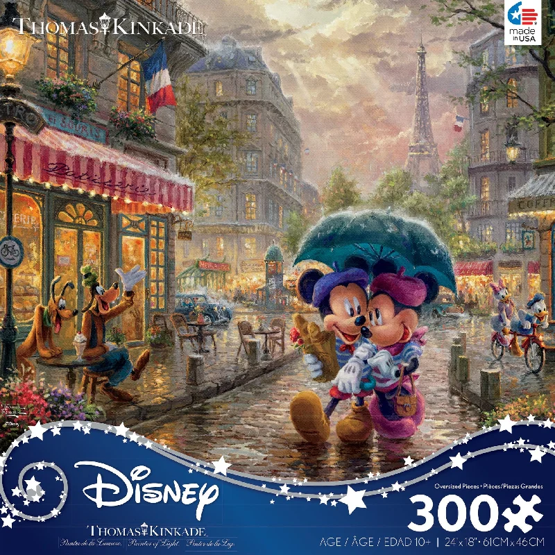 Adjustable - Difficulty Wooden Puzzles with a Castle Theme for Family Bonding TimeThomas Kinkade Disney Dreams <br>300 Piece Puzzle <br> Mickey & Minnie in Paris