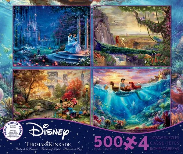 Laser - Cut Wooden Puzzles with Abstract Art Patterns for Art - Loving TeensThomas Kinkade Disney Dreams <br> 4 x 500 Piece Puzzles (S7)