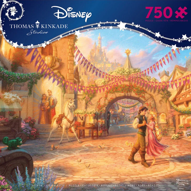 Puzzle - and - Storage Wooden Puzzles with a Farmyard Theme for Kids' RoomsThomas Kinkade Disney Dreams <br>750 Piece Puzzle <br> Rapunzel Dancing in Courtyard