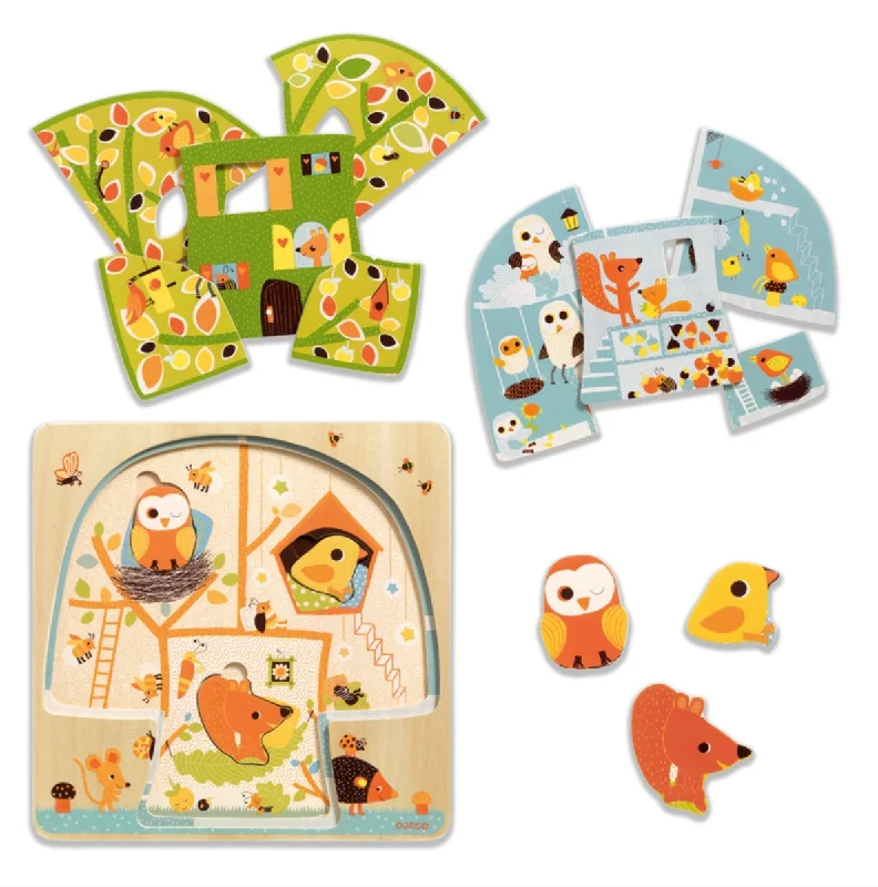 Tree House 3 Layer Wooden Puzzle - Djeco
