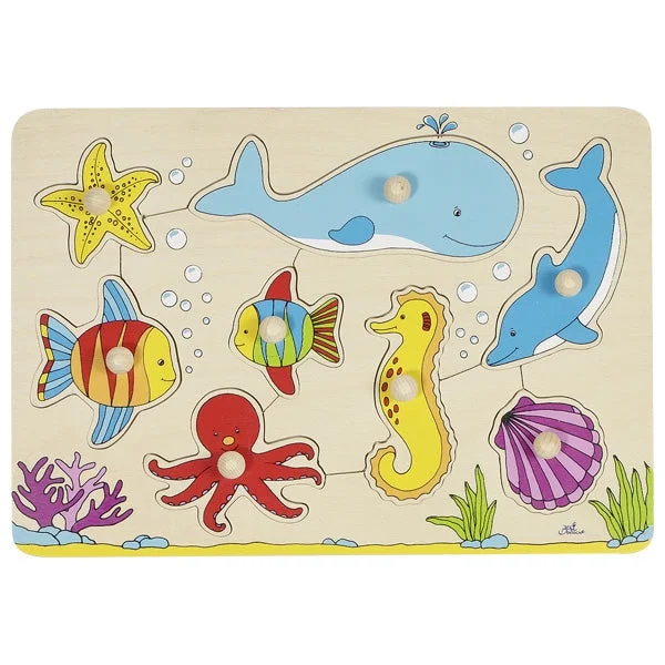 Scented Wooden Puzzles with a Fresh Pine Aroma for a Sensory ExperienceLift-out puzzle - Underwater world