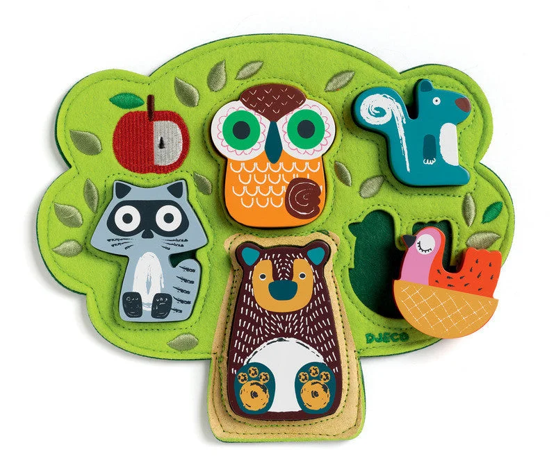 Oski Wooden and Felt Puzzle - Djeco